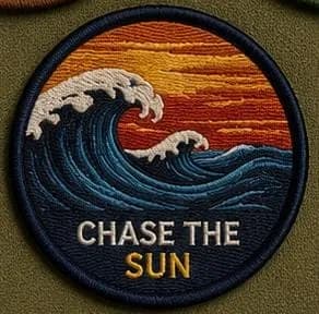Chase The Sun - Custom Motivational Embroidery Digitizing Sample in DST, PES & JEF Formats