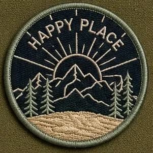 Happy Place Patch - Custom Lifestyle Embroidery Digitizing Sample in DST, PES & JEF Formats