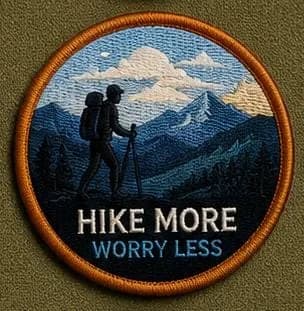 Hike More Worry Less embroidery design preview