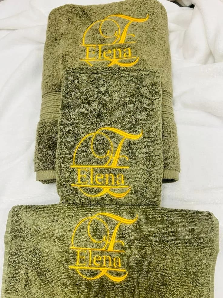 TOWEL - Towel Monogram Custom Embroidery Digitizing DST file