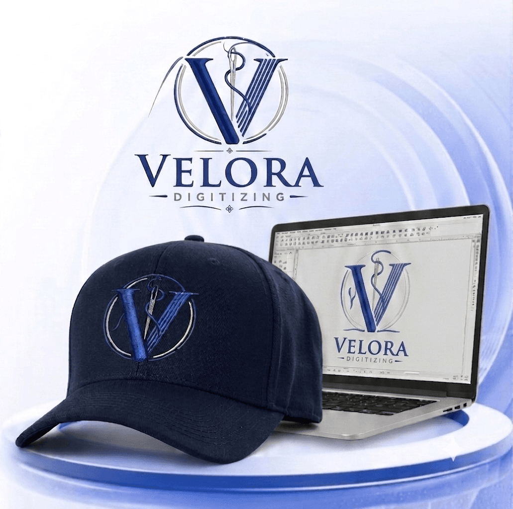 Embroidered Cap & Digitizing Software Mockup