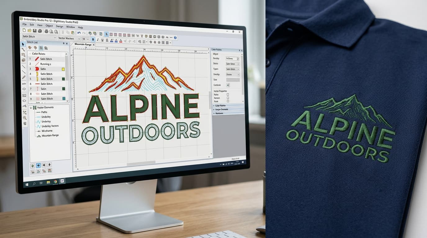 Comparison of manual embroidery digitizing vs automated AI software stitch quality